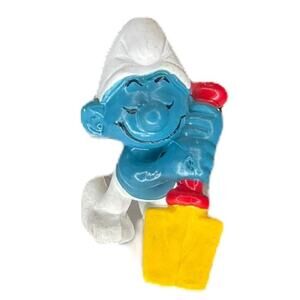 Vintage Digger Smurf 20043 | Large Mold Variation | Schleich Peyo 1978